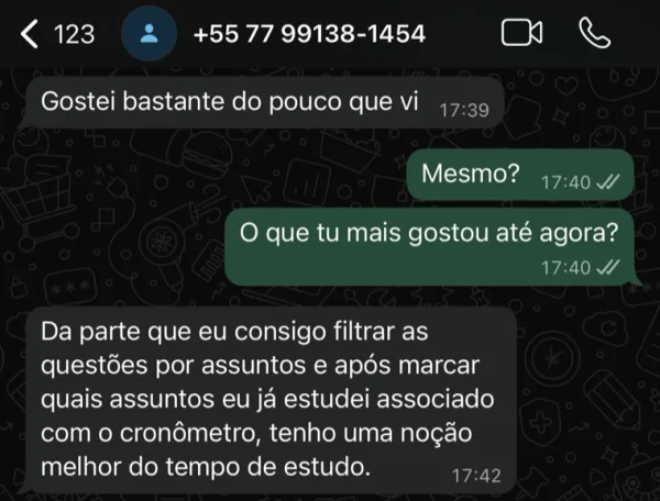 Depoimento de aluno do QBizu Petro