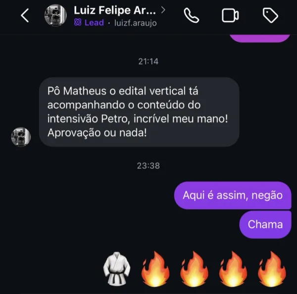 Depoimento de aluno do QBizu Petro