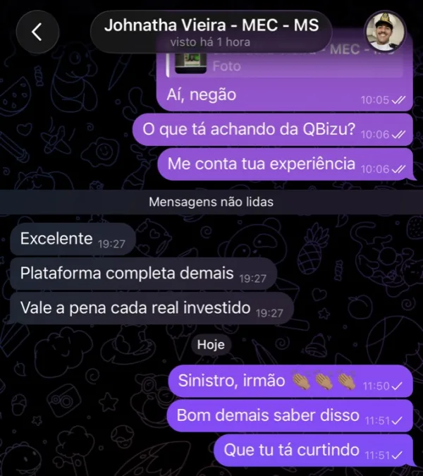 Depoimento de aluno do QBizu Petro